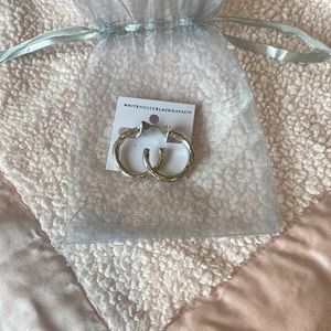 NEW White House Black Market Silver Hoop Earrings NWT